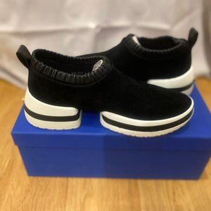 Stuart Weitzman Black Suede Slip on Sneaker